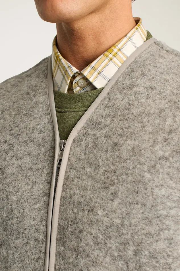 Men Bonobos Vests Italian Wool Fleece Vest Natural Grey Men Bonobos Vests Italian Wool Fleece Vest Natural Grey