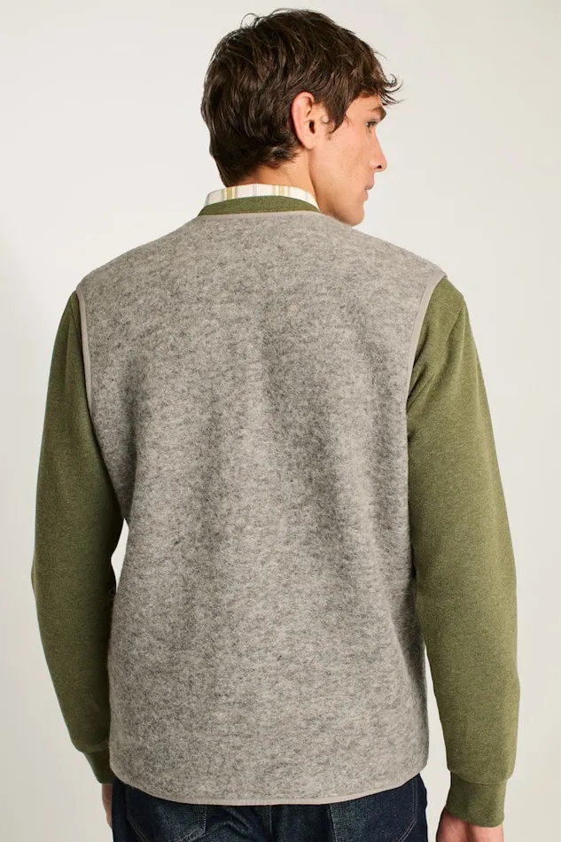 Men Bonobos Vests Italian Wool Fleece Vest Natural Grey Men Bonobos Vests Italian Wool Fleece Vest Natural Grey