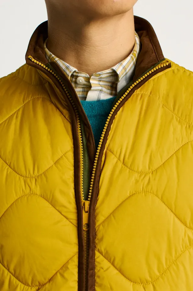 Men Bonobos Vests The Quilted Nylon Vest Golden Yellow
