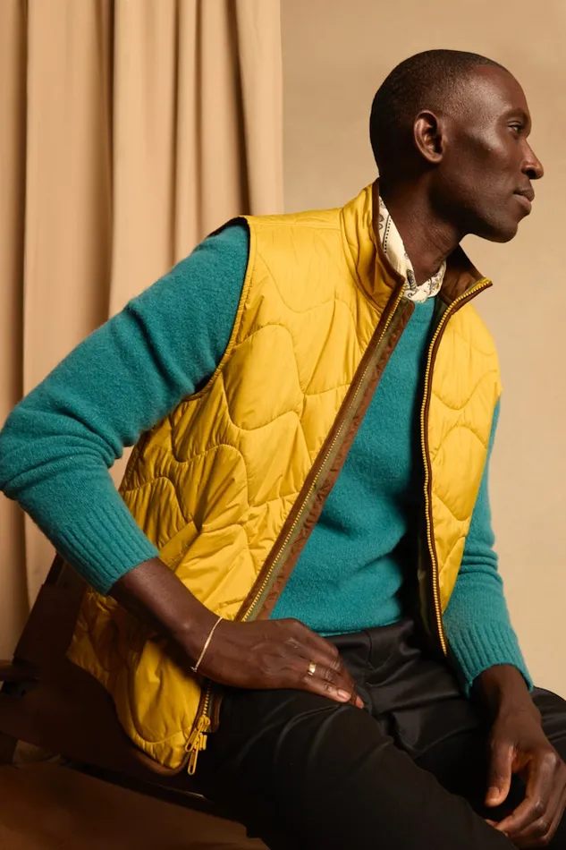 Men Bonobos Vests The Quilted Nylon Vest Golden Yellow