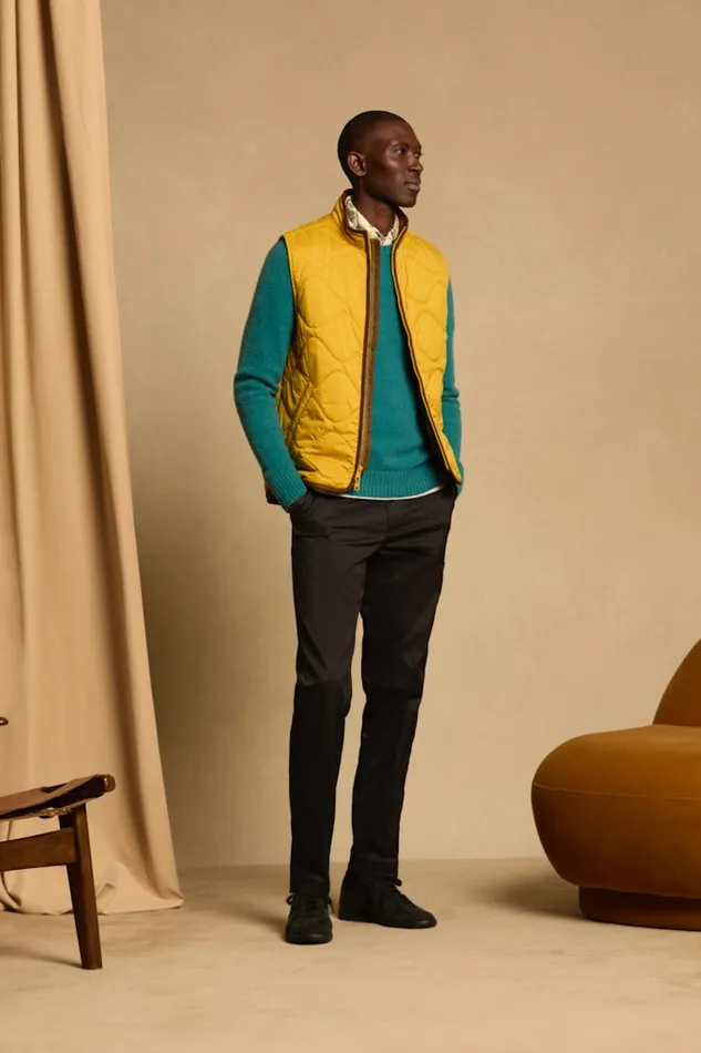 Men Bonobos Vests The Quilted Nylon Vest Golden Yellow