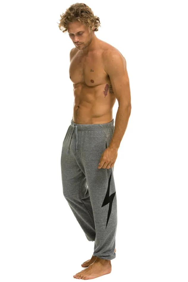 Men Bottoms Aviator Nation BOLT SWEATPANTS 8211 HEATHER GREY