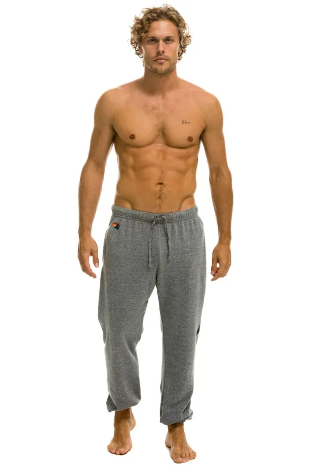 Men Bottoms Aviator Nation BOLT SWEATPANTS 8211 HEATHER GREY