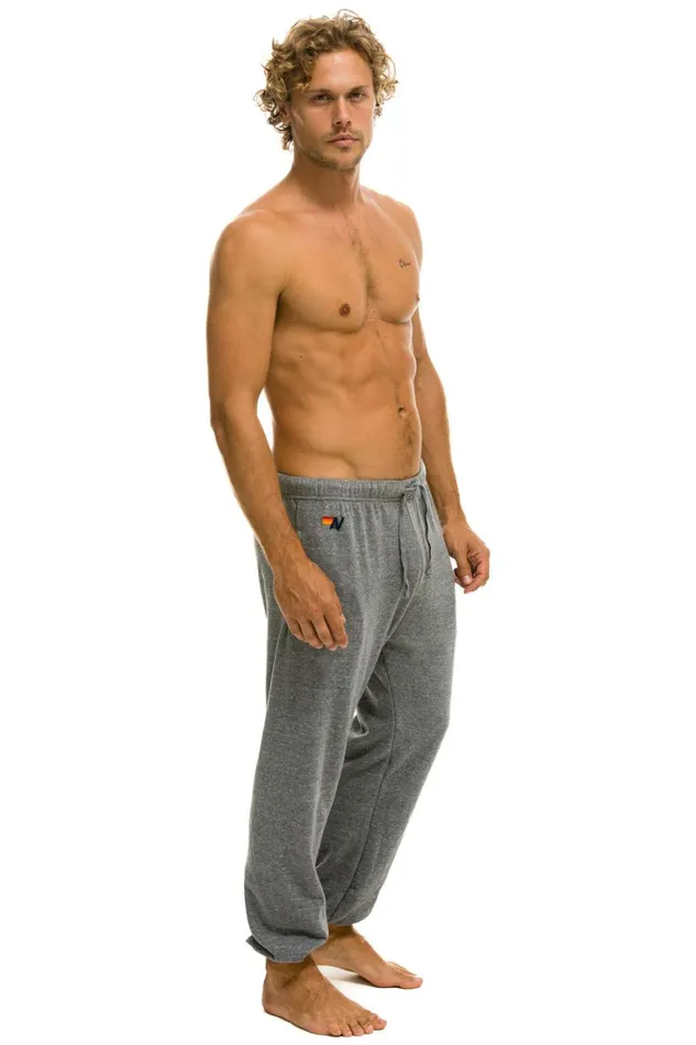Men Bottoms Aviator Nation BOLT SWEATPANTS 8211 HEATHER GREY