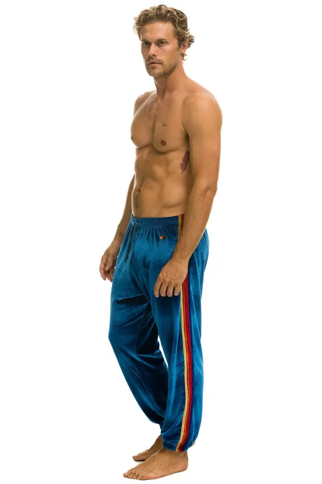 Men Bottoms Aviator Nation CLASSIC VELVET SWEATPANTS 8211 VINTAGE BLUE