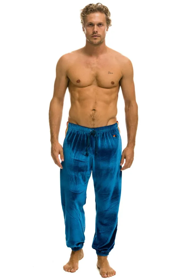 Men Bottoms Aviator Nation CLASSIC VELVET SWEATPANTS 8211 VINTAGE BLUE Men Bottoms Aviator Nation CLASSIC VELVET SWEATPANTS 8211 VINTAGE BLUE