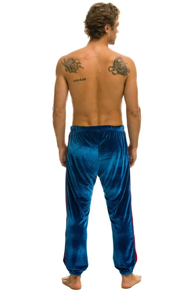 Men Bottoms Aviator Nation CLASSIC VELVET SWEATPANTS 8211 VINTAGE BLUE Men Bottoms Aviator Nation CLASSIC VELVET SWEATPANTS 8211 VINTAGE BLUE
