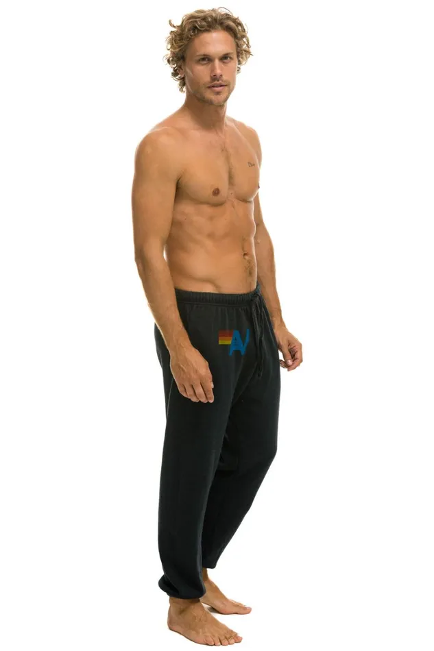 Men Bottoms Aviator Nation LOGO SWEATPANTS 8211 CHARCOAL