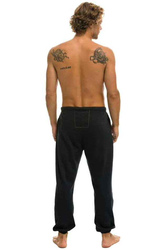 Men Bottoms Aviator Nation LOGO SWEATPANTS 8211 CHARCOAL