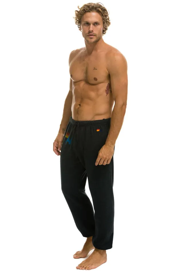 Men Bottoms Aviator Nation LOGO SWEATPANTS 8211 CHARCOAL
