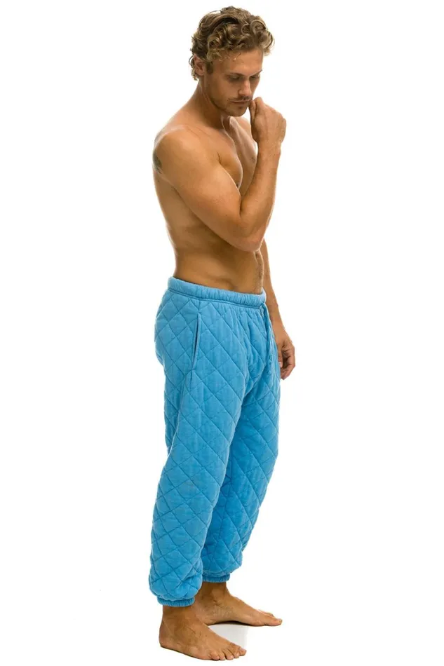 Men Bottoms Aviator Nation QUILTED SWEATPANTS 8211 OCEAN Men Bottoms Aviator Nation QUILTED SWEATPANTS 8211 OCEAN