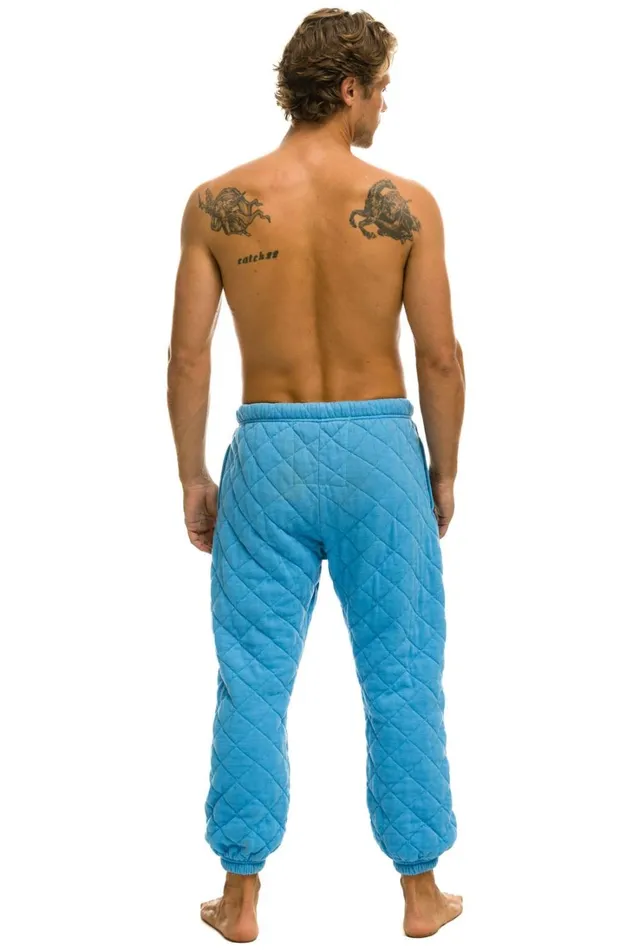 Men Bottoms Aviator Nation QUILTED SWEATPANTS 8211 OCEAN Men Bottoms Aviator Nation QUILTED SWEATPANTS 8211 OCEAN