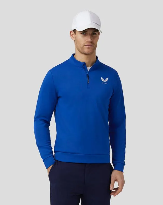 Men Castore 14 Zips Golf Club Classic Quarter Zip Top 8211 Royal Blue