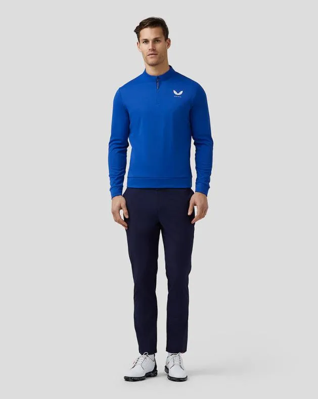 Men Castore 14 Zips Golf Club Classic Quarter Zip Top 8211 Royal Blue