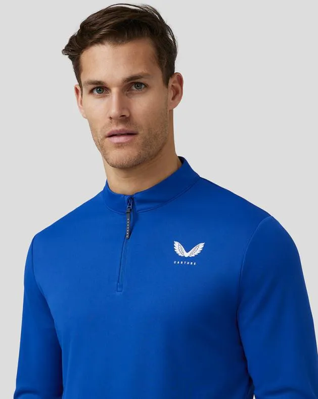 Men Castore 14 Zips Golf Club Classic Quarter Zip Top 8211 Royal Blue