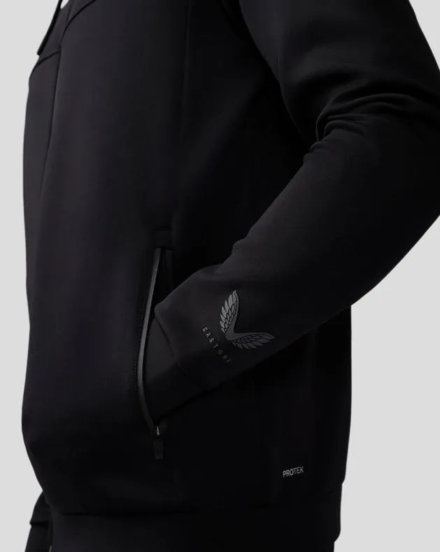 Men Castore Hoodies Scuba Long Sleeve Zip Through Hoodie Black