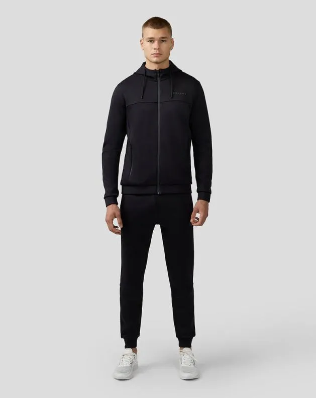 Men Castore Hoodies Scuba Long Sleeve Zip Through Hoodie Black