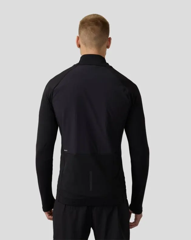 Men Castore Jackets Flow Long Sleeve Hybrid Jacket 8211 Black