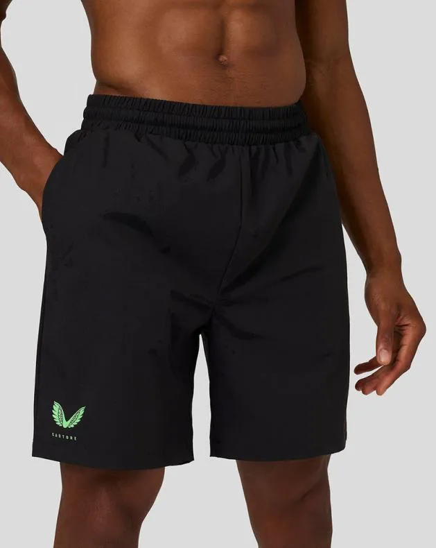 Men Castore Shorts Flow Lightweight Woven Shorts 8211 BlackBright Green