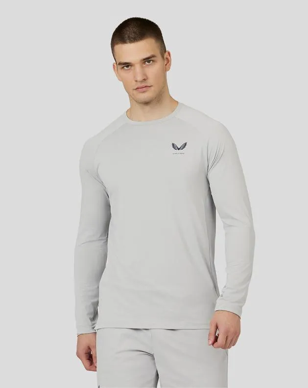 Men Castore Tops Active Performance Long Sleeve TShirt 8211 Light Steel