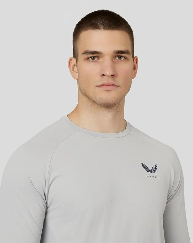 Men Castore Tops Active Performance Long Sleeve TShirt 8211 Light Steel