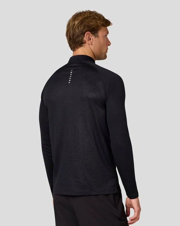 Men Castore Tops Adapt Long Sleeve Lightweight Quarter Zip Top 8211 Black