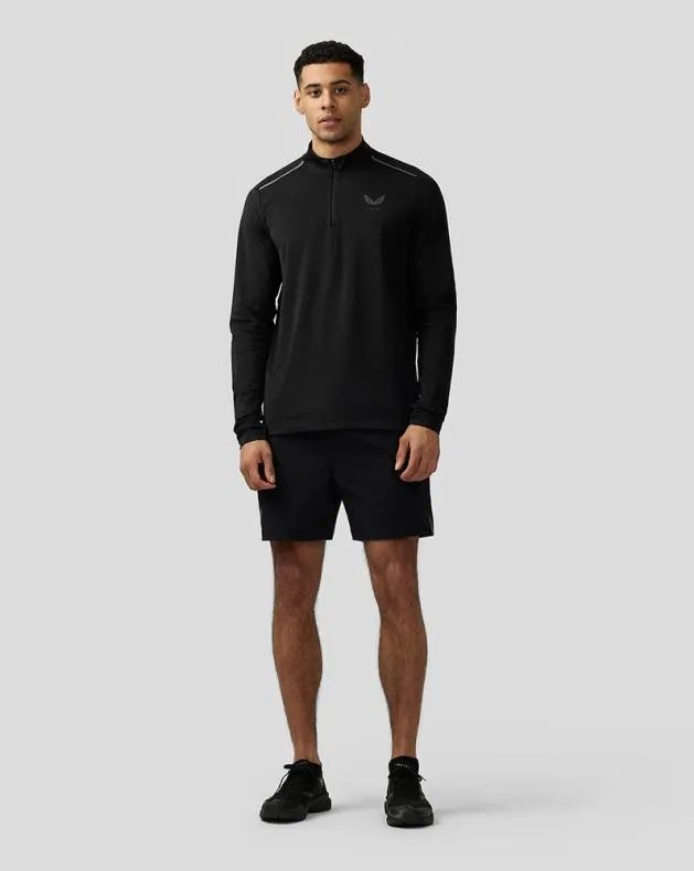 Men Castore Tops Apex Aeromesh Quarter Zip 8211 Black