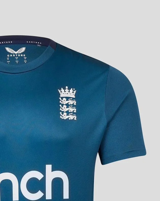 Men Castore Tops England Cricket Short Sleeve Training Tee 8211 Blue