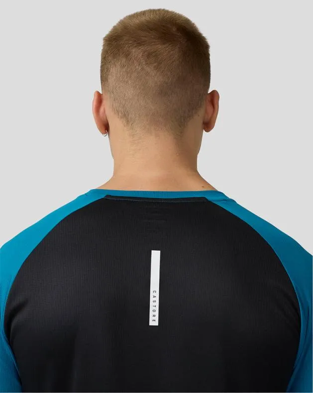 Men Castore Tops Flow Short Sleeve Breathable Gym T Shirt 8211 Dark Aqua