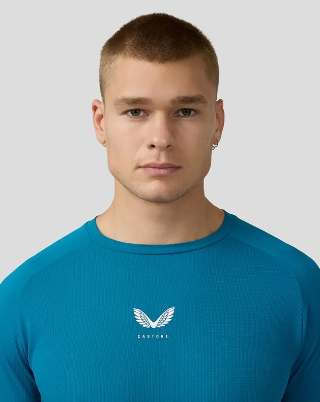 Men Castore Tops Flow Short Sleeve Breathable Gym T Shirt 8211 Dark Aqua