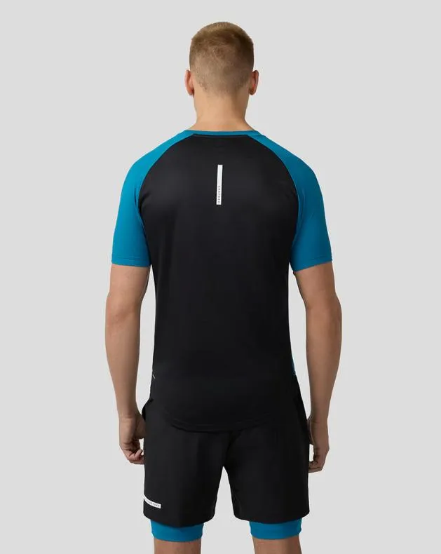 Men Castore Tops Flow Short Sleeve Breathable Gym T Shirt 8211 Dark Aqua
