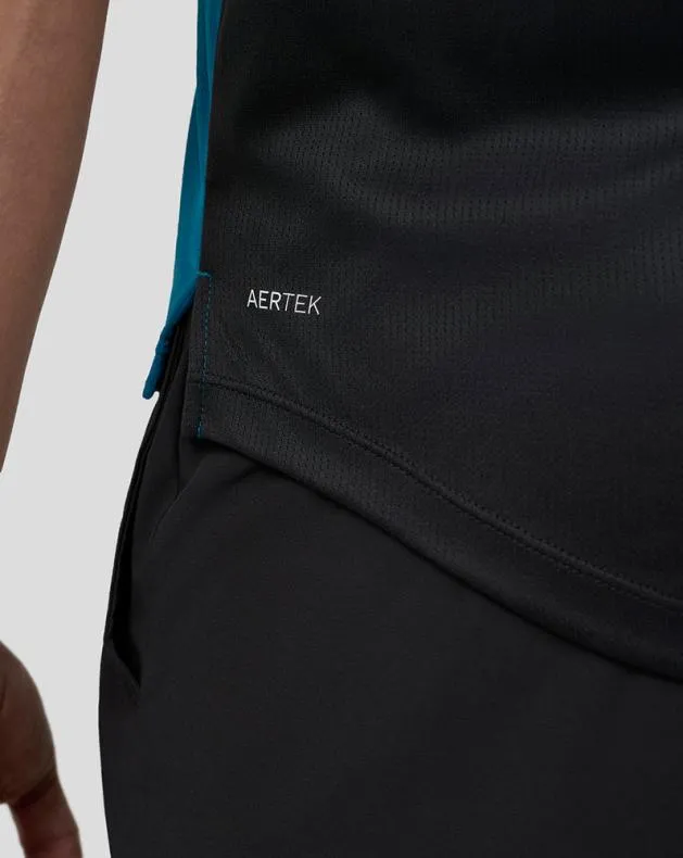 Men Castore Tops Flow Short Sleeve Breathable Gym T Shirt 8211 Dark Aqua