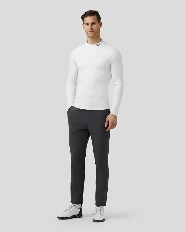 Men Castore Tops Golf Long Sleeve Mock Neck Base Layer 8211 White
