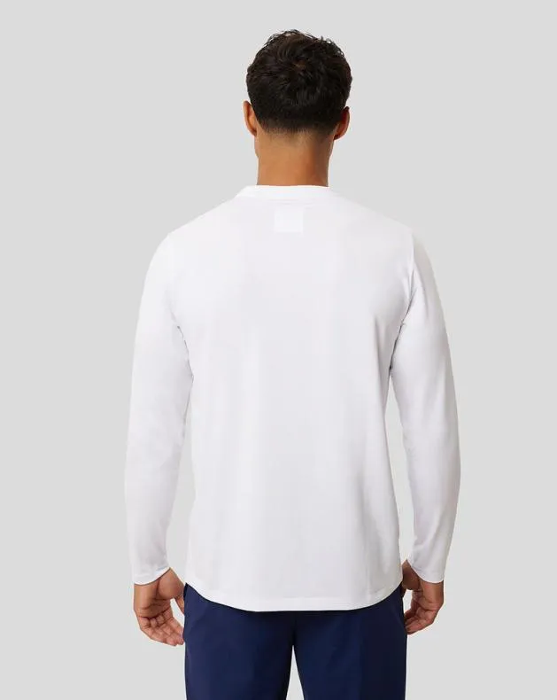 Men Castore Tops White Active Long Sleeve Training Tee