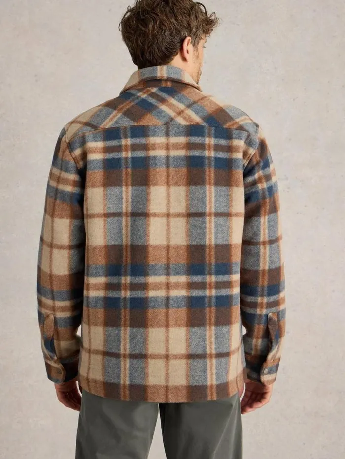 Men Check Trucker Brown Multi White Stuff Shirts Men Check Trucker Brown Multi White Stuff Shirts