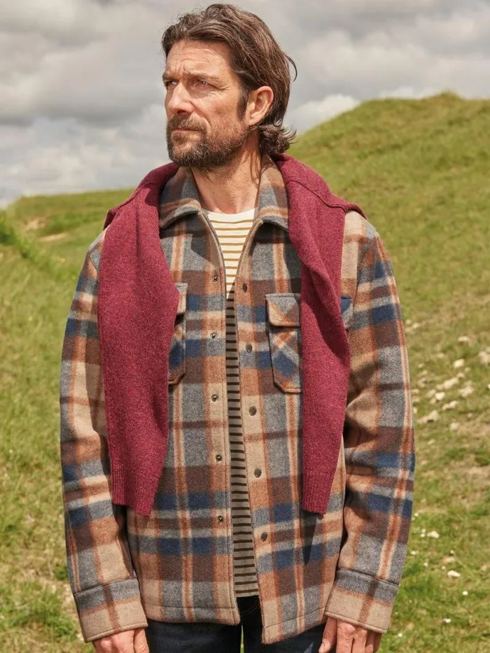 Men Check Trucker Brown Multi White Stuff Shirts Men Check Trucker Brown Multi White Stuff Shirts