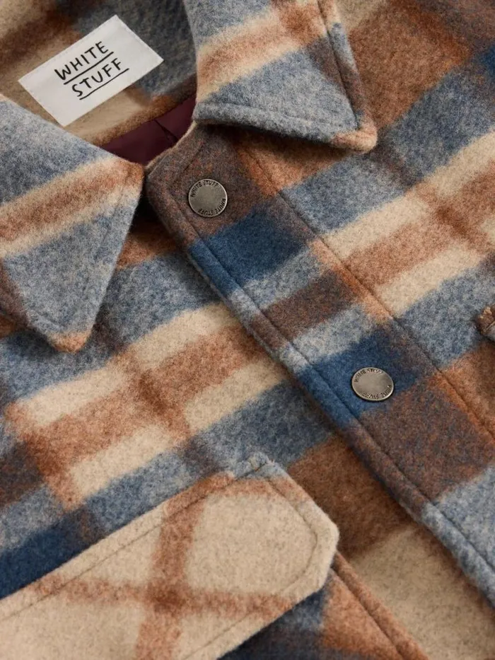 Men Check Trucker Brown Multi White Stuff Shirts Men Check Trucker Brown Multi White Stuff Shirts