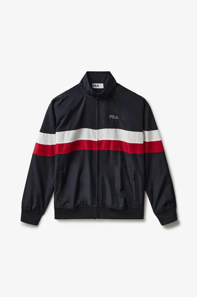 Men Coats and Jackets Fila Full Zip Woven Track Jacket 014 Blackwhiterio Red