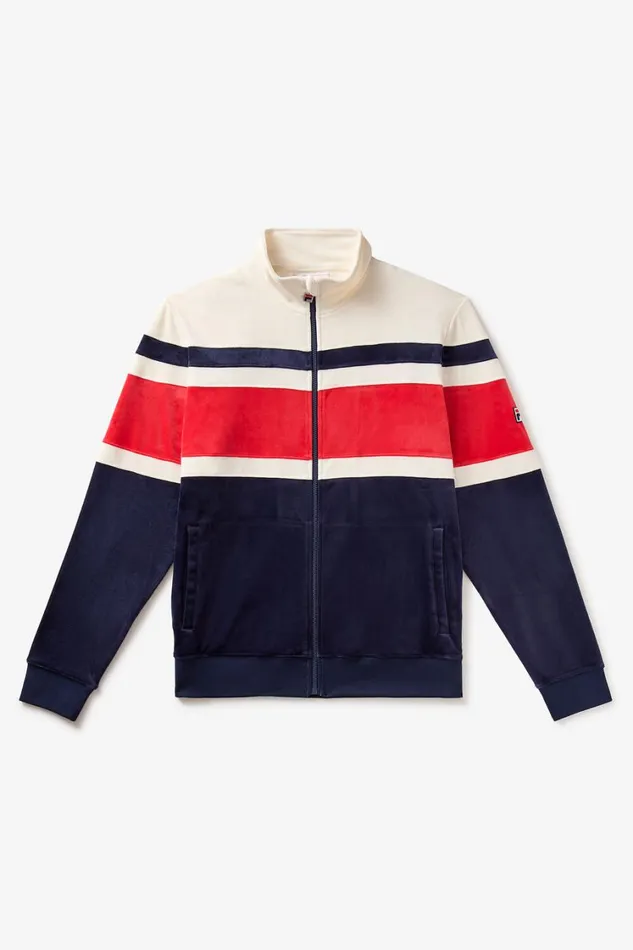 Men Coats and Jackets Fila Smart Retro Velour Blocked Track Jacket