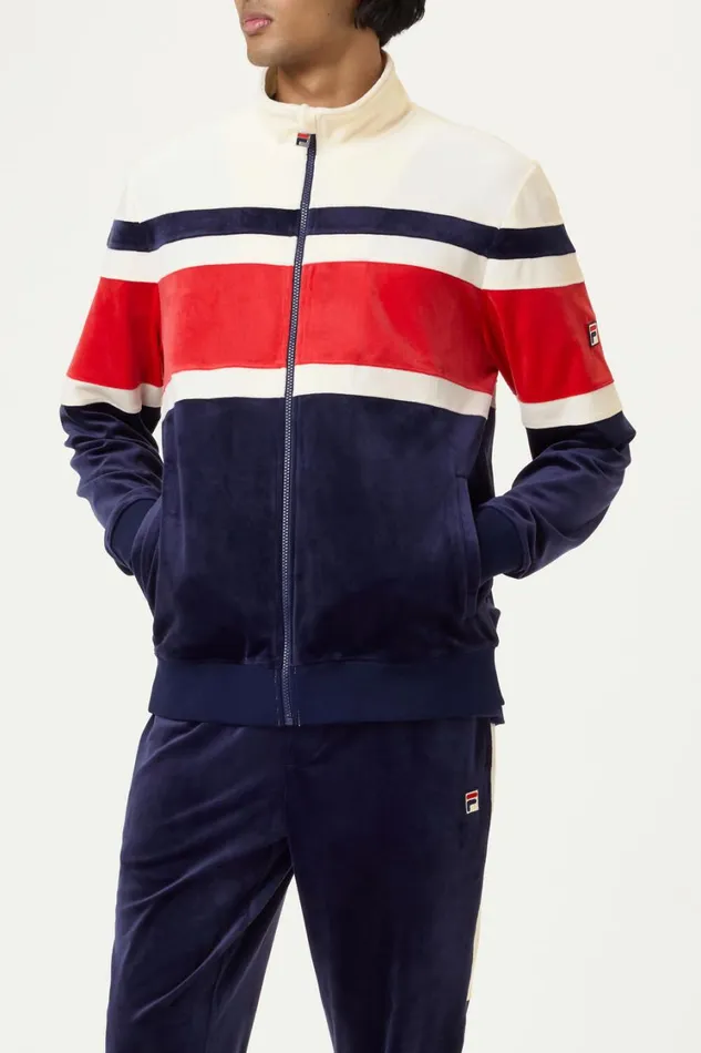 Men Coats and Jackets Fila Smart Retro Velour Blocked Track Jacket Men Coats and Jackets Fila Smart Retro Velour Blocked Track Jacket