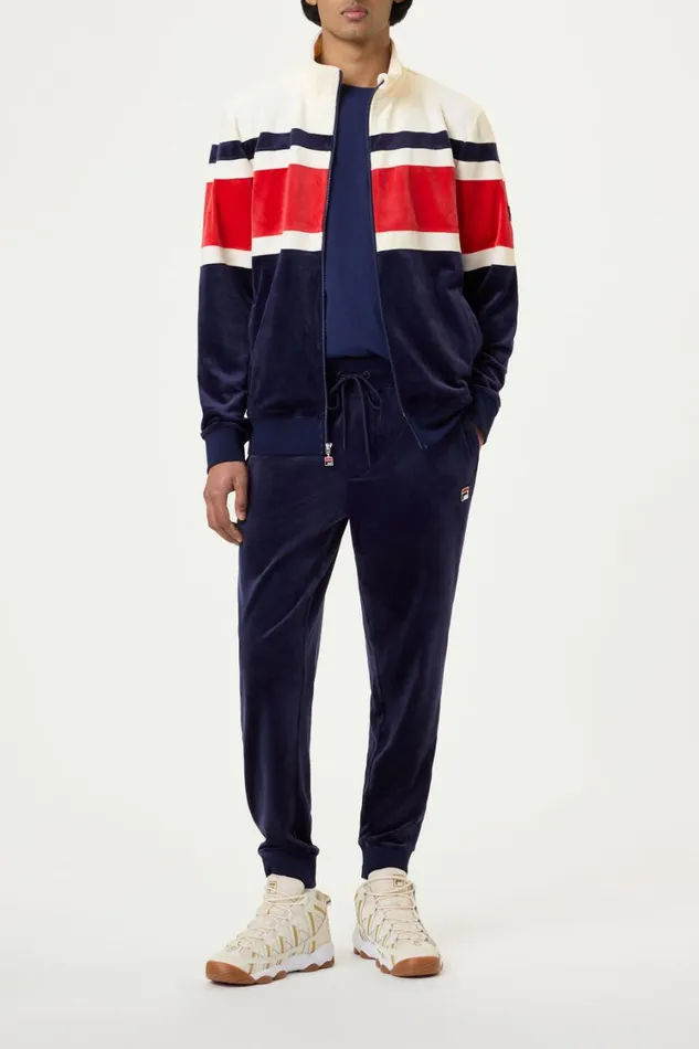 Men Coats and Jackets Fila Smart Retro Velour Blocked Track Jacket Men Coats and Jackets Fila Smart Retro Velour Blocked Track Jacket