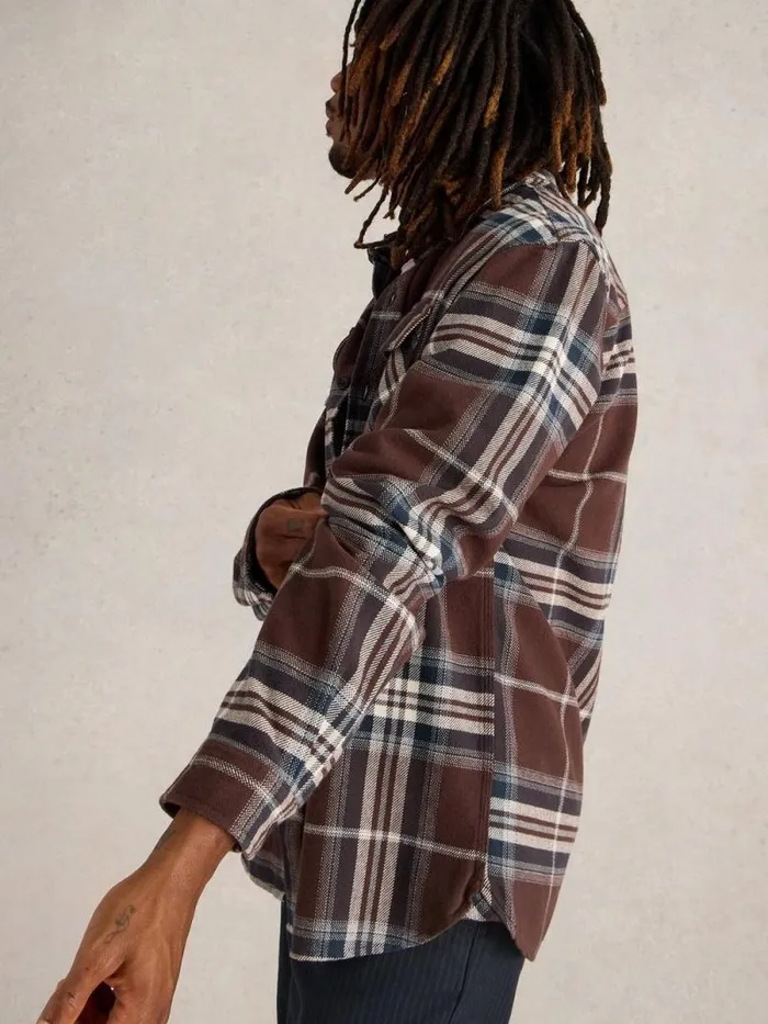 Men Darwen Check Woven Overshirt Brown Multi White Stuff Shirts