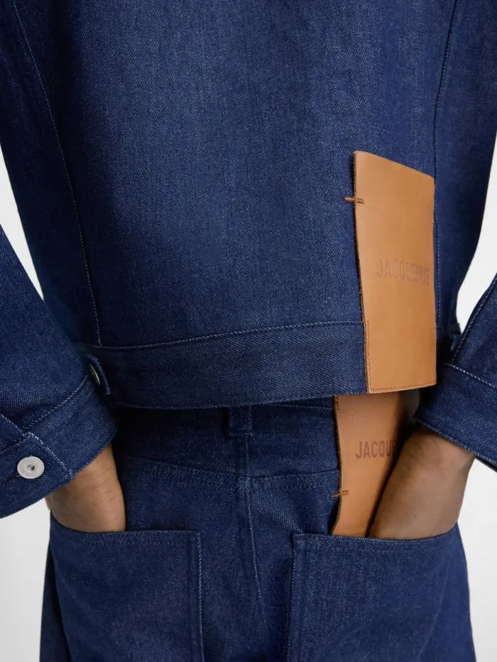 Men Denim JACQUEMUS The Denim DeNmes Jacket Navy Navy Stripes Men Denim JACQUEMUS The Denim DeNmes Jacket Navy Navy Stripes