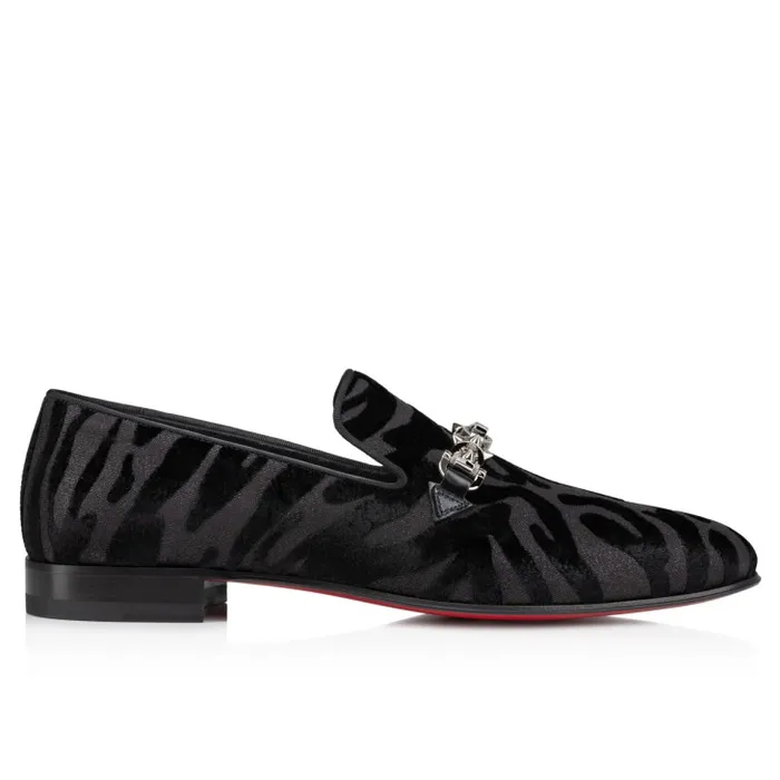 Men Equiswing Loafers 8211 Quagga Velvet 8211 Black Christian Louboutin Loafers and Moccasins