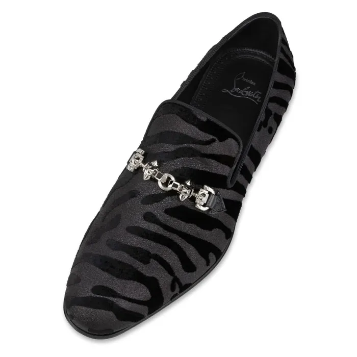 Men Equiswing Loafers 8211 Quagga Velvet 8211 Black Christian Louboutin Loafers and Moccasins
