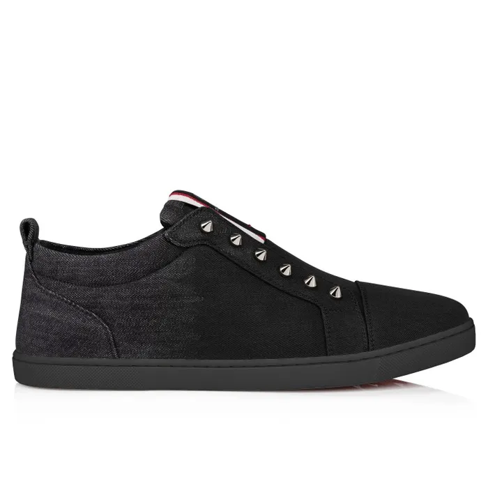 Men FAV Fique A Vontade Slipon Sneakers 8211 Denim Brushed Effect 8211 Black Christian Louboutin Sneakers