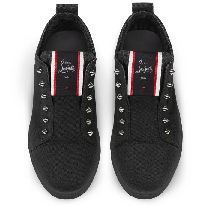 Men FAV Fique A Vontade Slipon Sneakers 8211 Denim Brushed Effect 8211 Black Christian Louboutin Sneakers