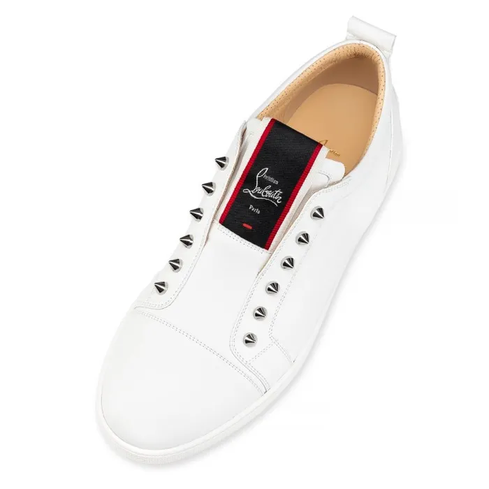 Men FAV Fique A Vontade Sneakers 8211 Calf Leather 8211 White Christian Louboutin Sneakers
