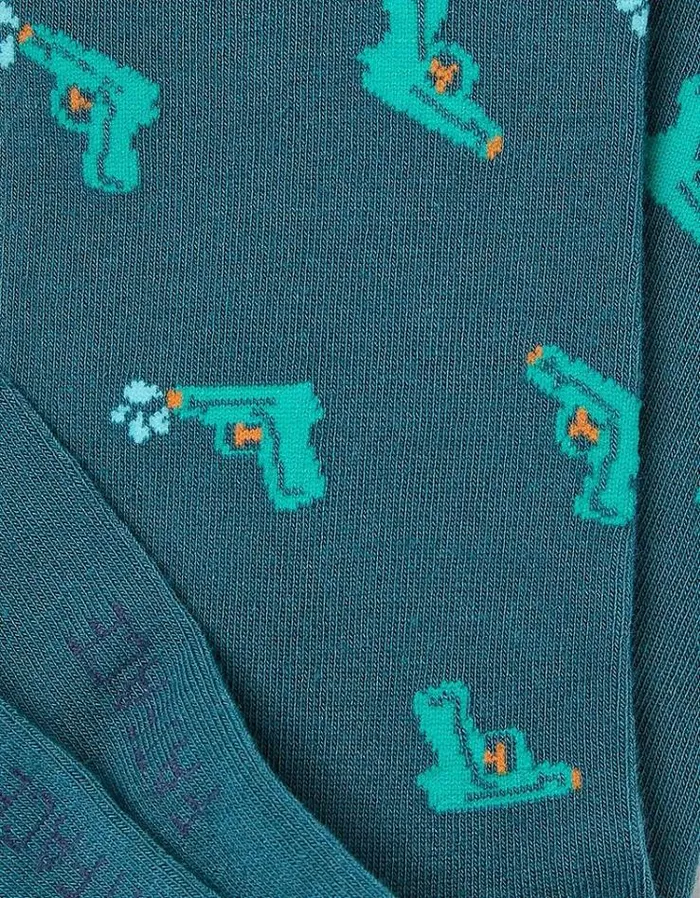 Men FatFace Buy 2 Get 1 Free Socks 1 Pack Water Pistol Socks Teal Green