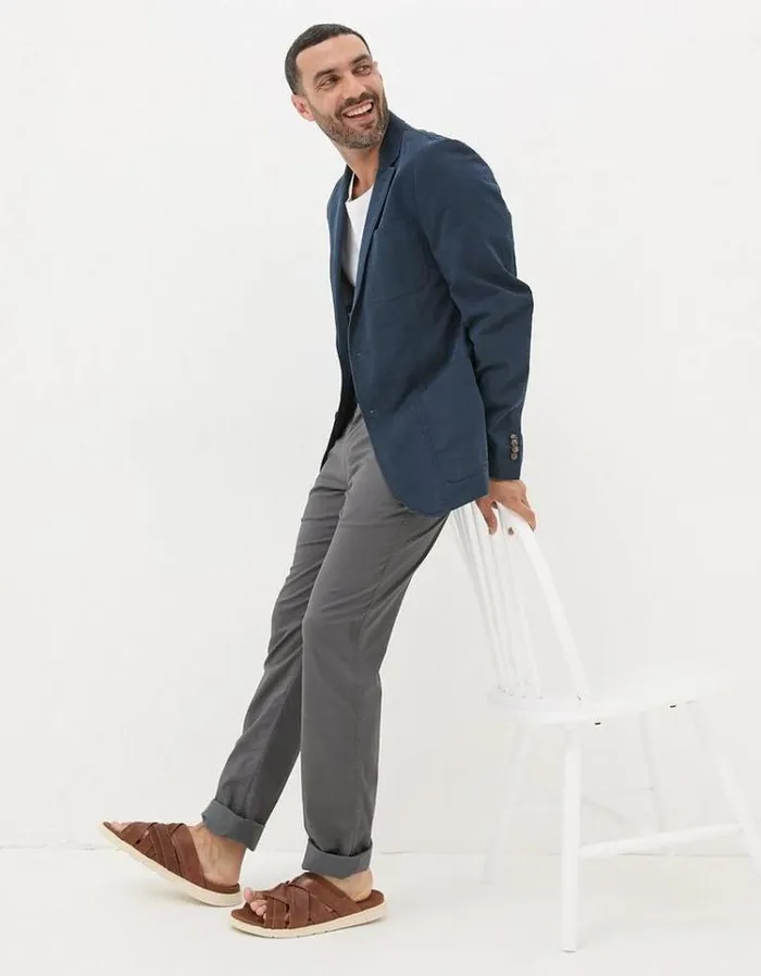 Men FatFace Coats and Jackets Chilworth Cotton Blazer Navy
